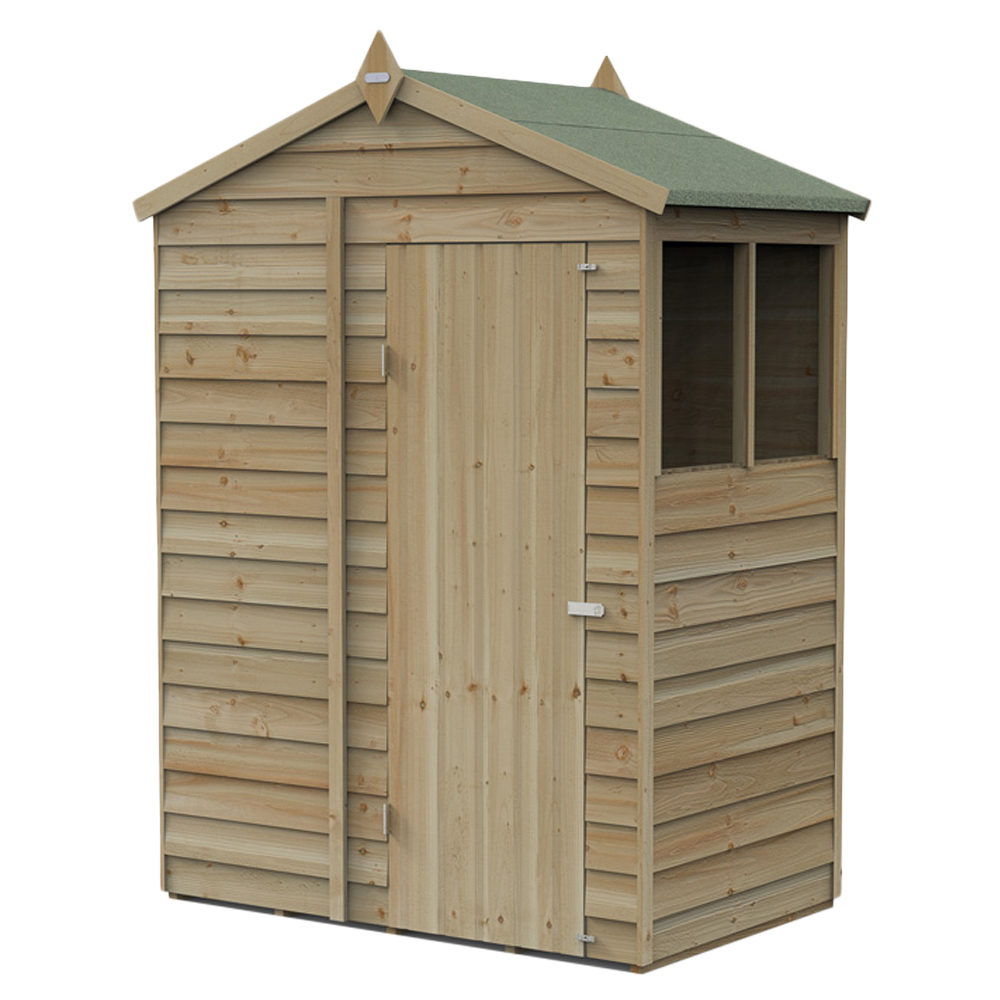 Forest Garden 4LIFE 5 x 3ft Single Door 2 Windows Apex Shed Image 1