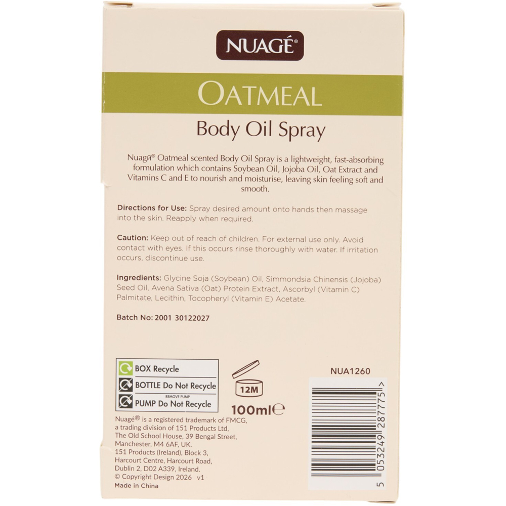 Nuage Oatmeal Body Oil Spray Image 3