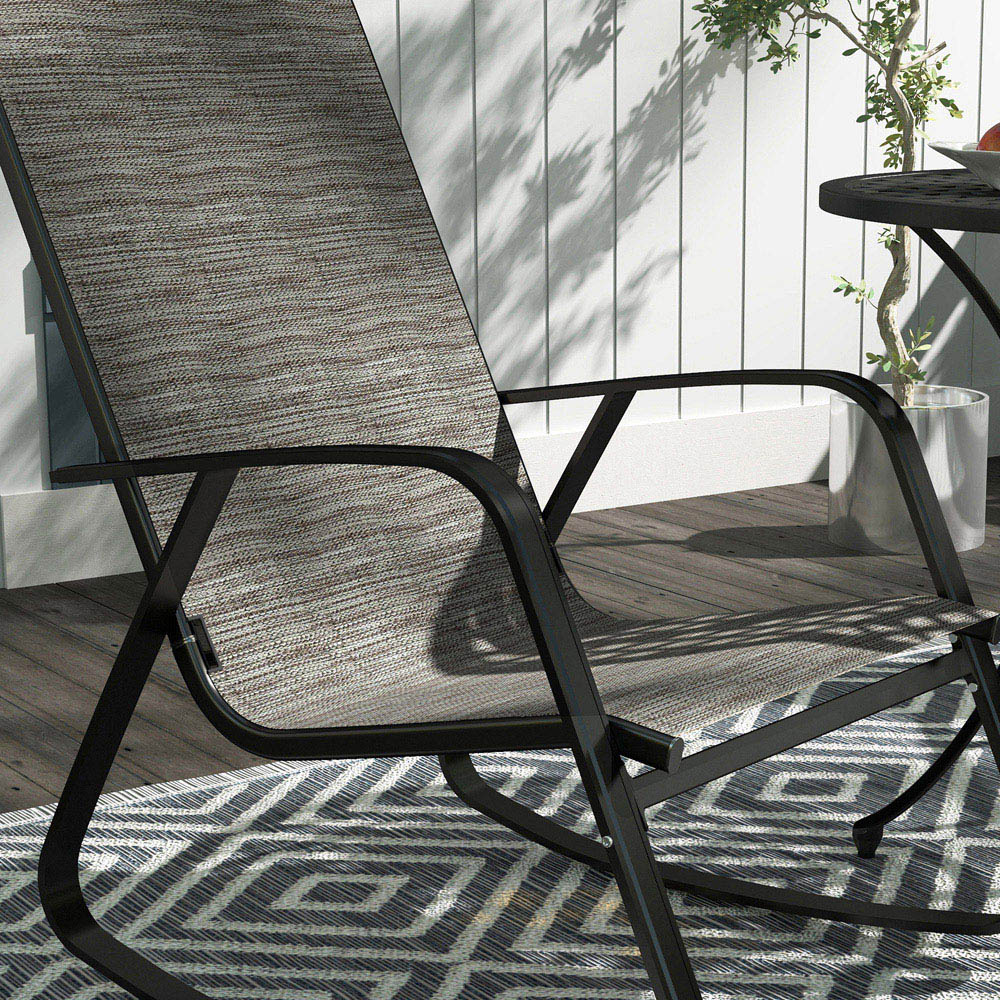 Outsunny Light Brown High Back Garden Rocking Chair Image 3