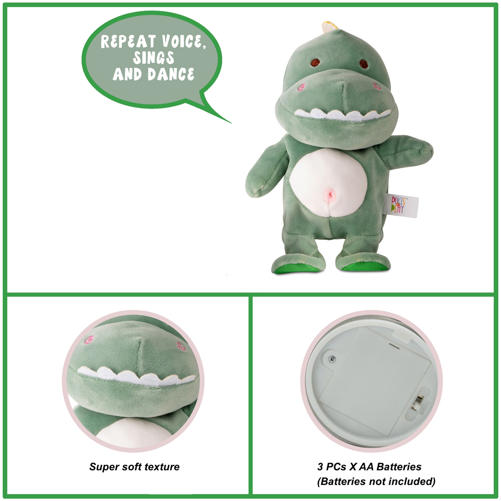 Pugs at Play Max Interactive Walking and Talking Dinosaur Plush Soft Toy Image 8