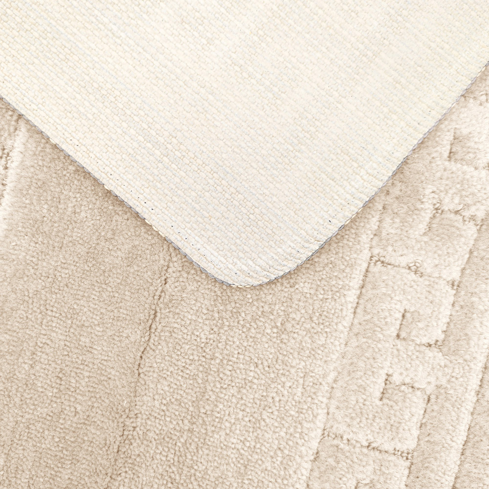 Velosso Greek Key Cream Bath Mat Set Image 5