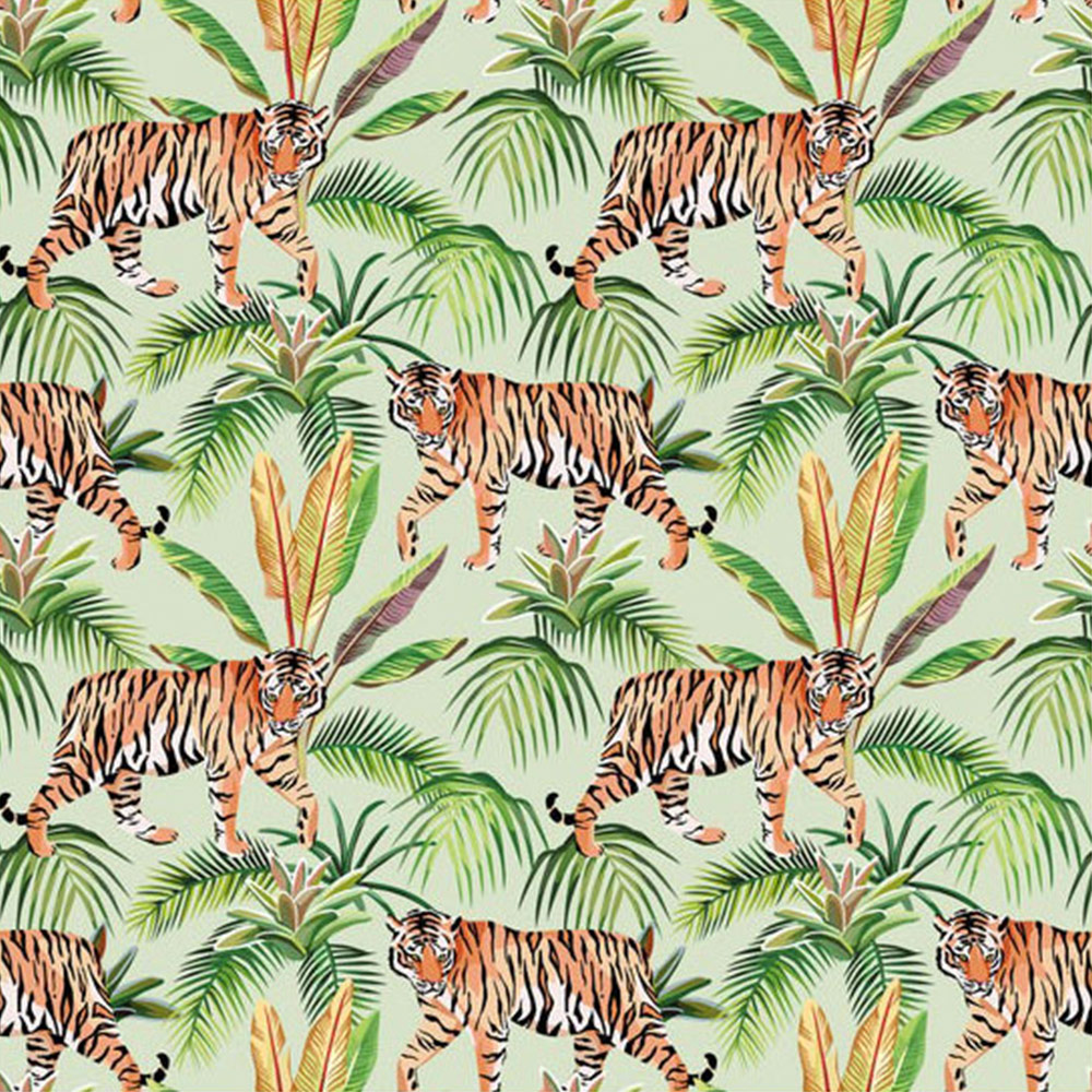 Bobbi Beck Eco Luxury Tropical Tiger Green Wallpaper Image
