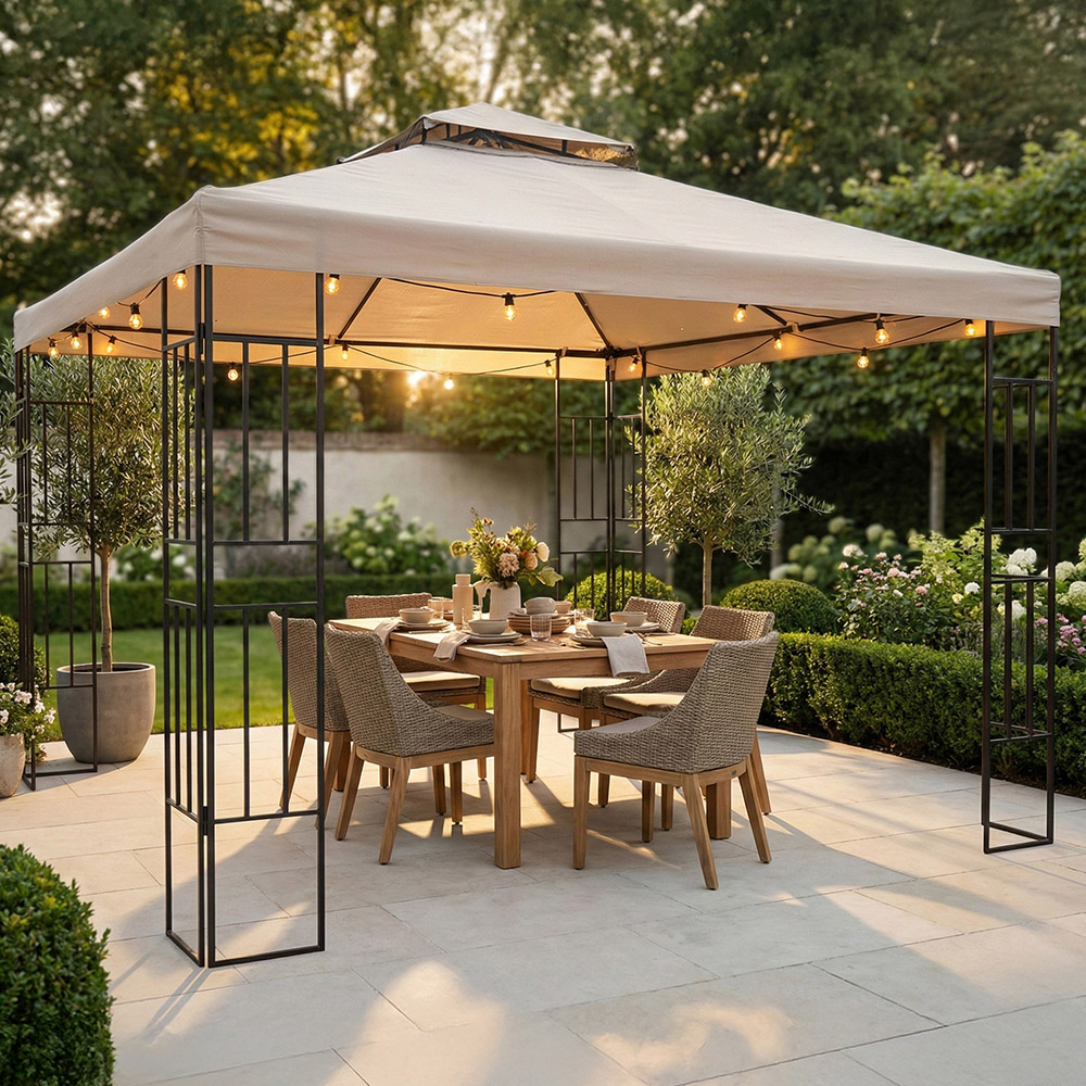 Jack Stonehouse 3 x 3m 2-Tier Beige Gazebo Image 3