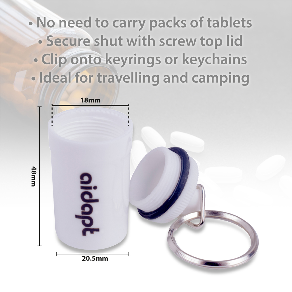 Aidapt White Pill Box with Keyring Image 5