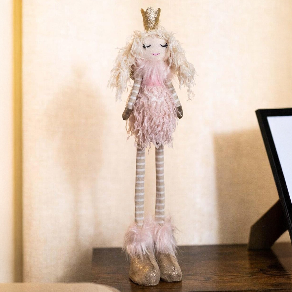 Marco Paul Pink Plush Fairy Princess Gonk with Crown Christmas Decoration Image 2