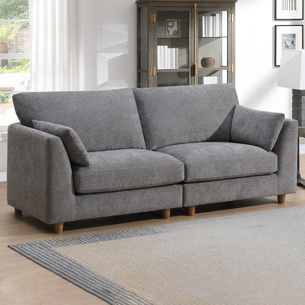 Bushwick 3 Seater Stone Sofa Image 1