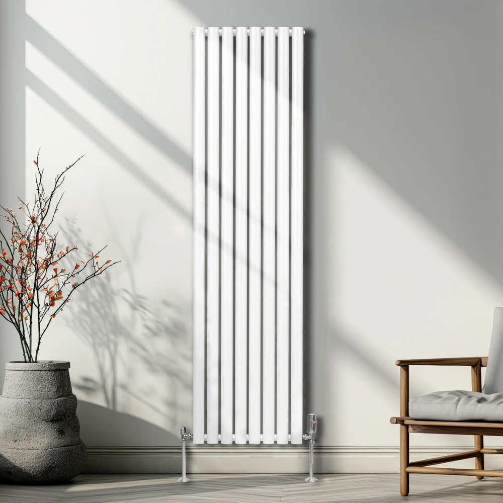 Monster Shop 6421BTU White Oval Column Radiator and Valves 1800 x 480mm Image 5