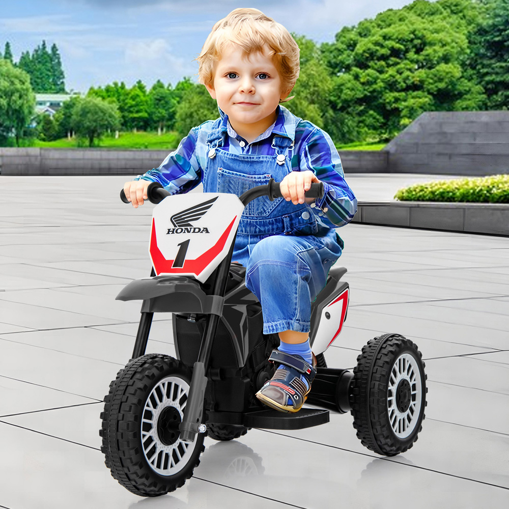 Costway Kids Grey Honda Licensed Ride On Motorbike with Horn and Anti-Slip Handlebars 6V Image 4
