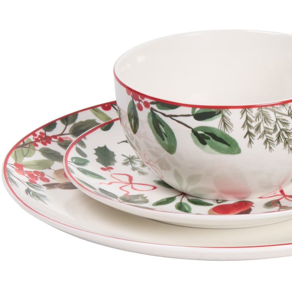 Festive Robin 12 Piece Dinnerware Set Image 9