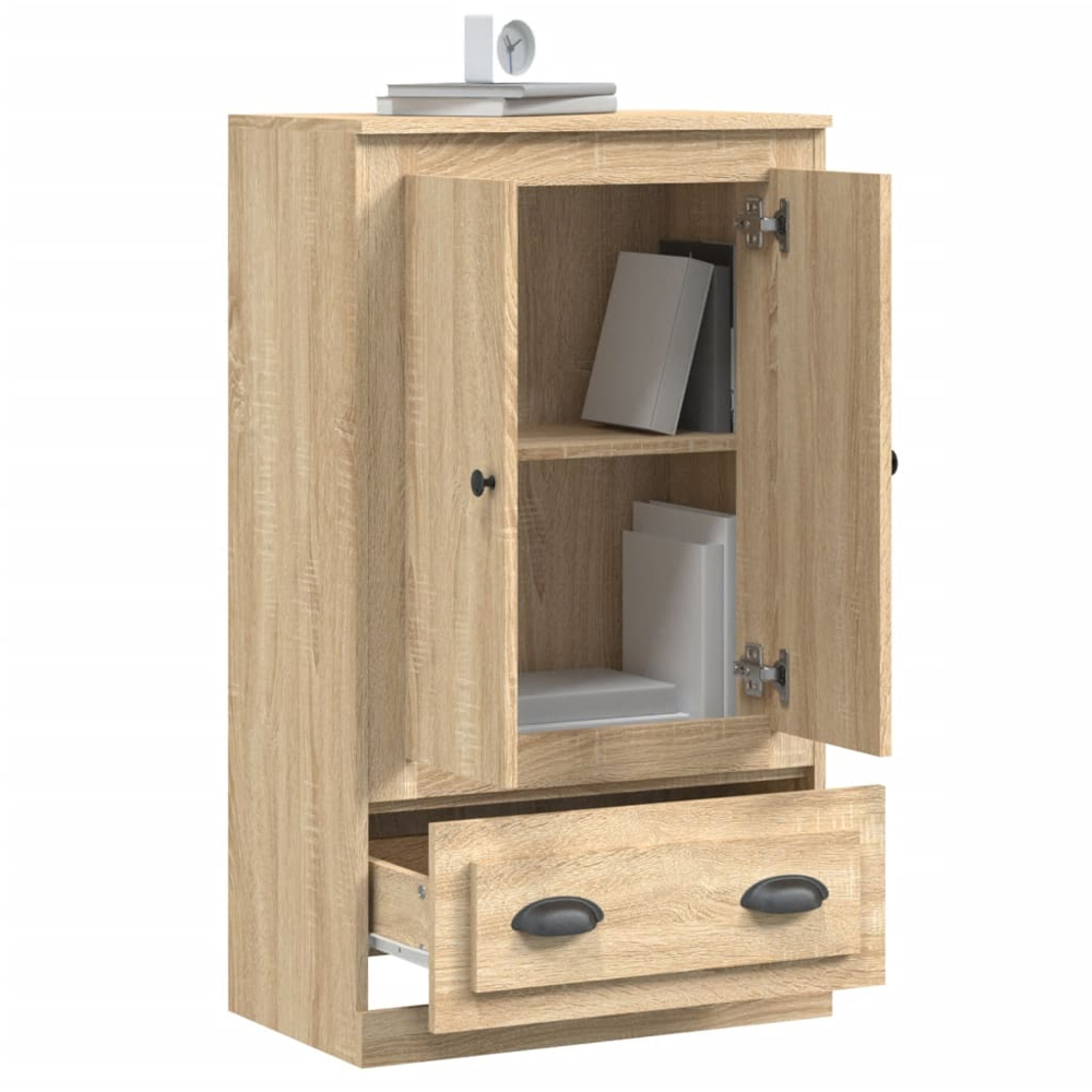 vidaXL 2 Door Single Drawer Sonoma Oak Highboard Image 5