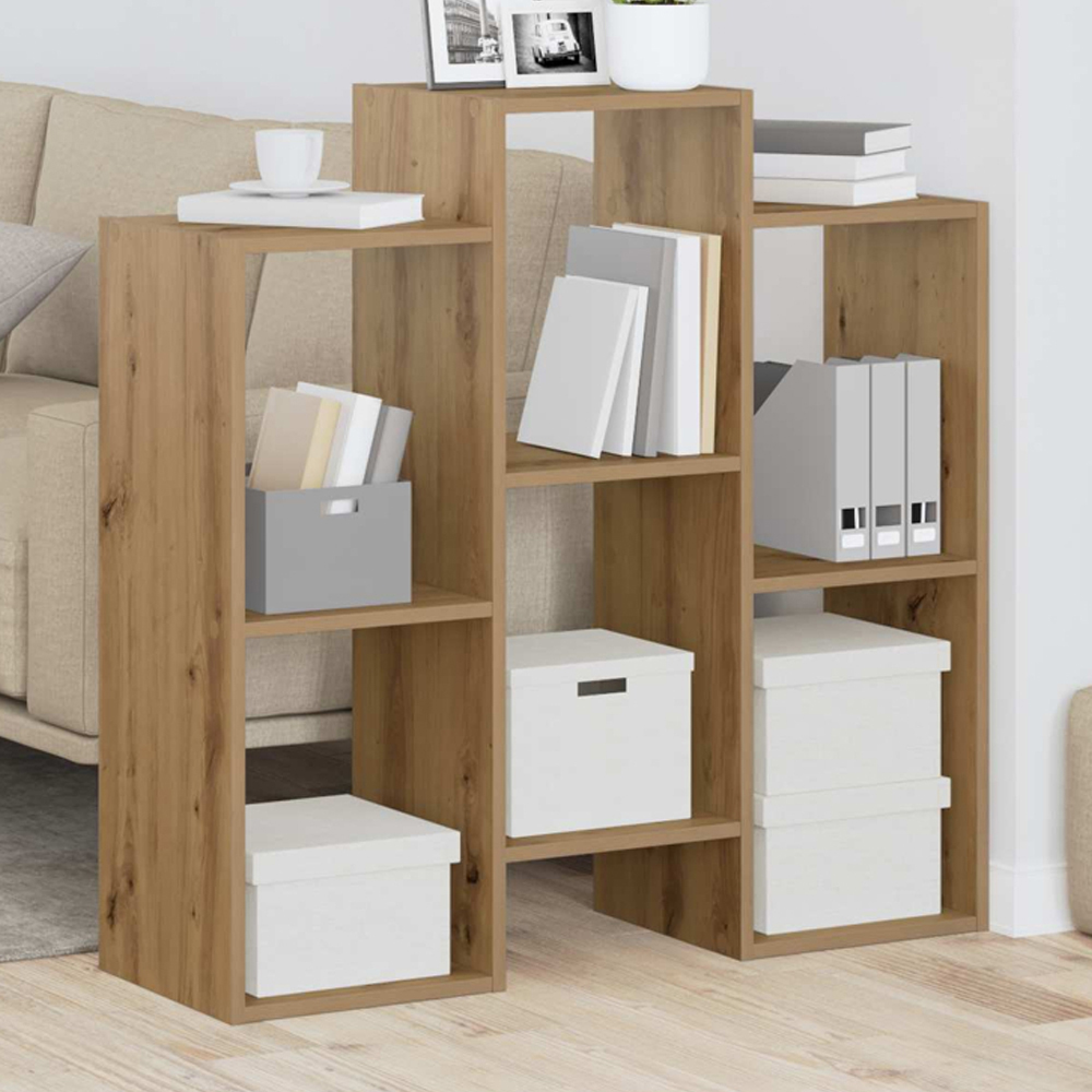 vidaXL 6 Open Shelf Artisan Oak Sideboard Image 1