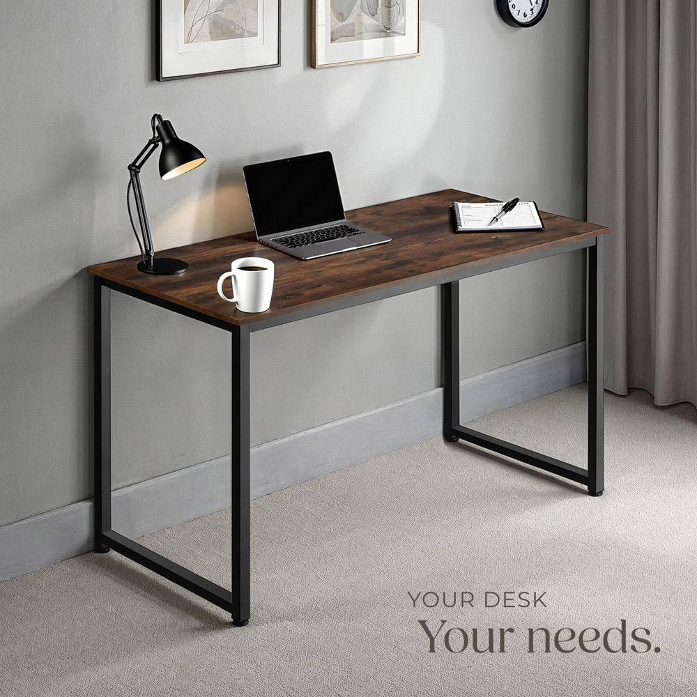 tectake Flint Dark Wood Office Desk 140 x 59 x 76.5cm Image 7