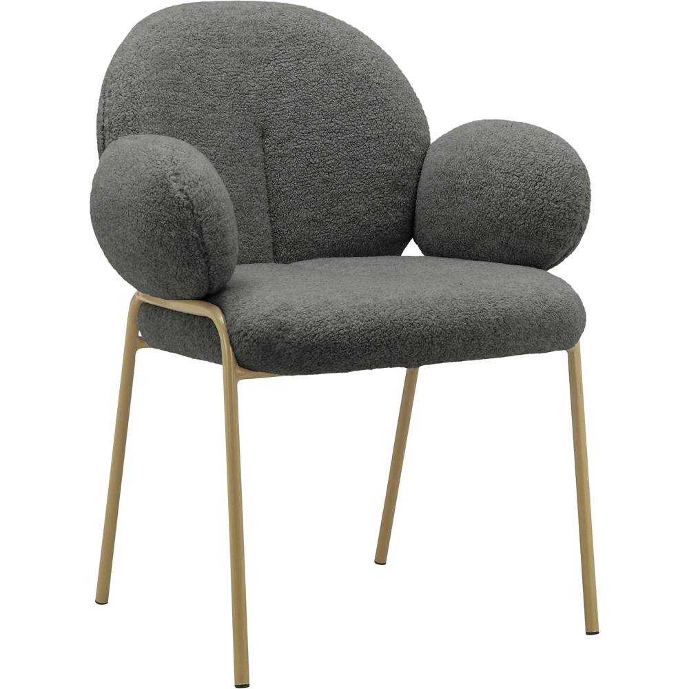 Dorel Iwama Set of 2 Dark Grey Teddy Fabric Dining Chair Image 5