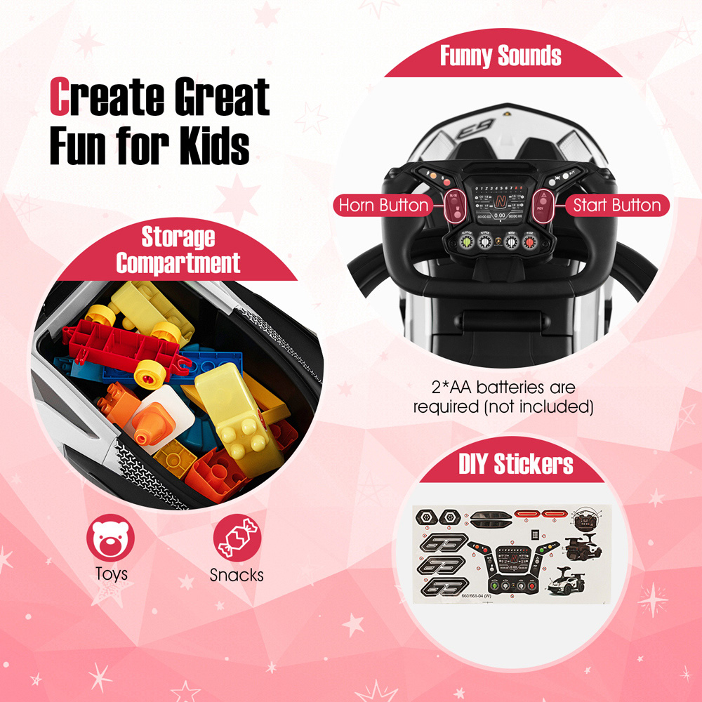 Costway Licensed Lamborghini Ride On Car White Image 4