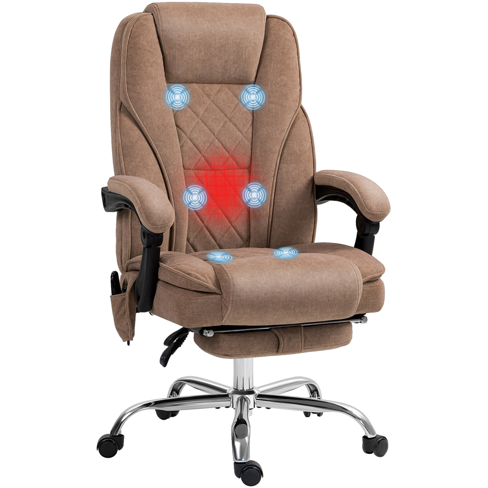 Vinsetto Brown Heated Reclining Massage Office Chair Image 2