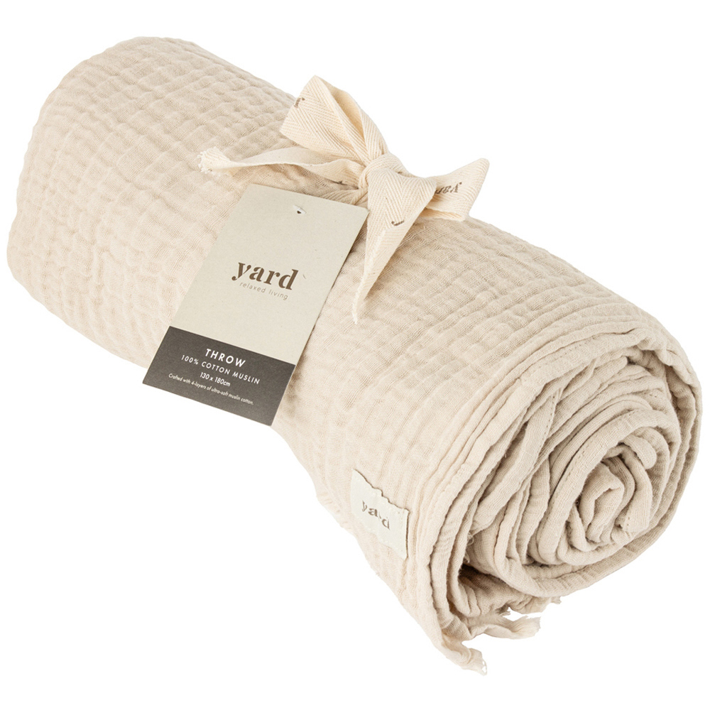 Yard Lark Natural Muslin Cotton Throw 130 x 180cm Image 3