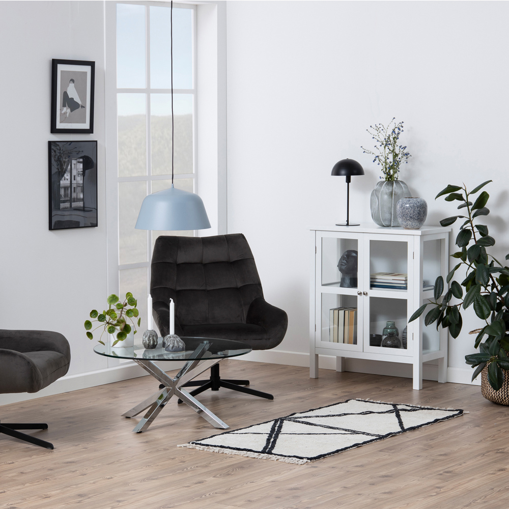 Florence Heaven Glass Top and Chrome Legs Round Coffee Table Image 8