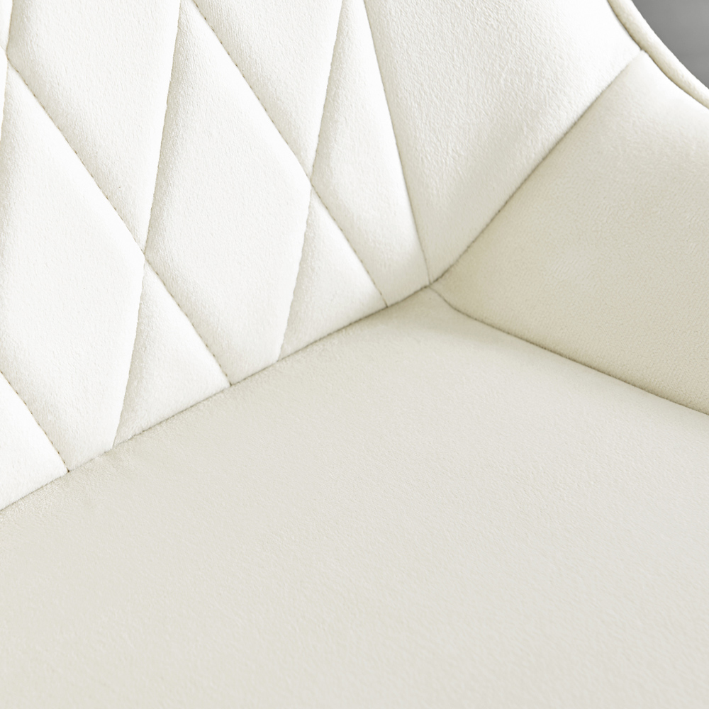 Furniturebox Copeland Cesano Marble Effect 4 Seater Dining Set White Cream and Gold Image 7