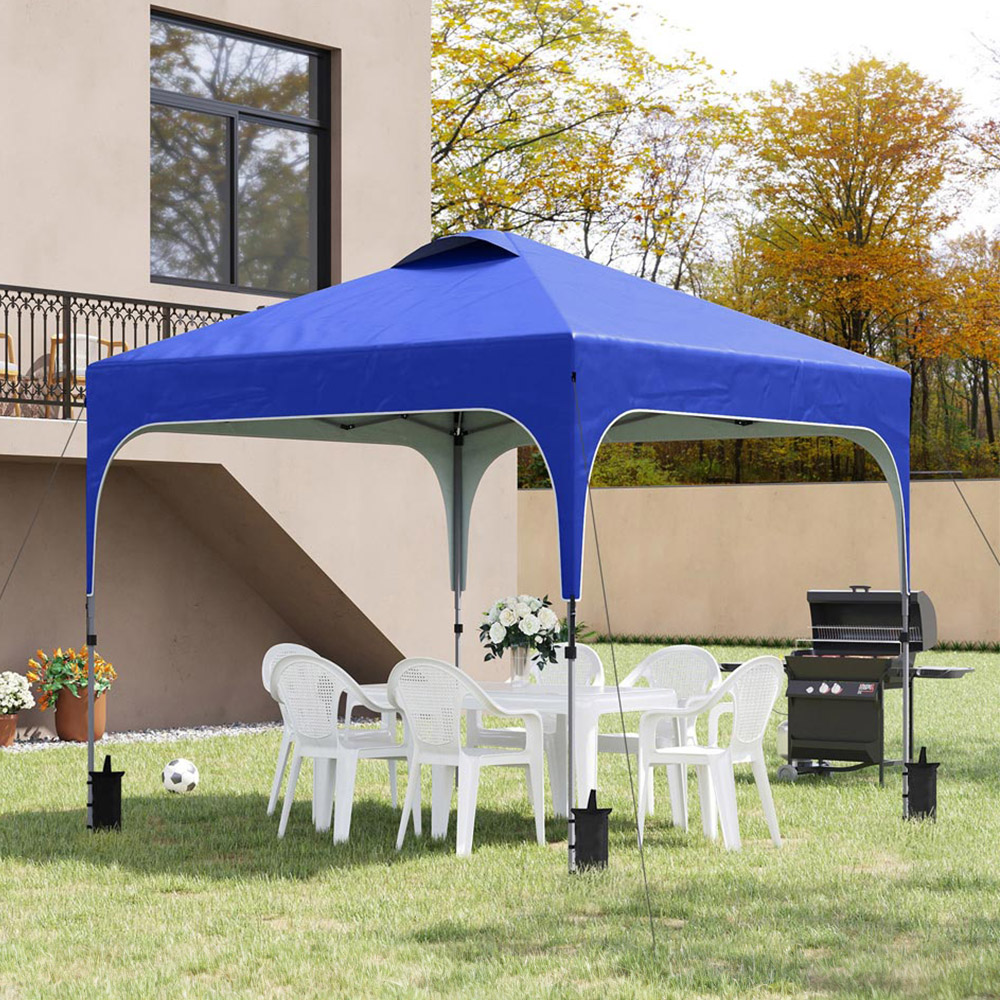 Outsunny 3 x 3m Blue Foldable Pop Up Gazebo with Carry Bag Image 1