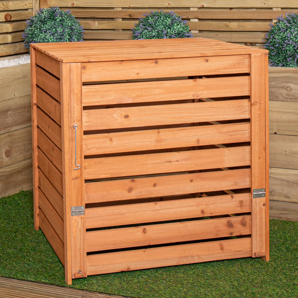 Samuel Alexander Large Wooden Garden Compost Bin with Removable Lid and Bottom Door 74 x 71cm Image 2