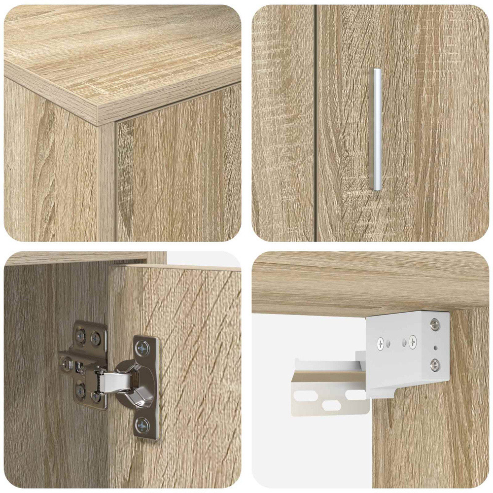 vidaXL Sonoma Oak Wall Mounted 4 Piece TV Cabinet Set Image 9