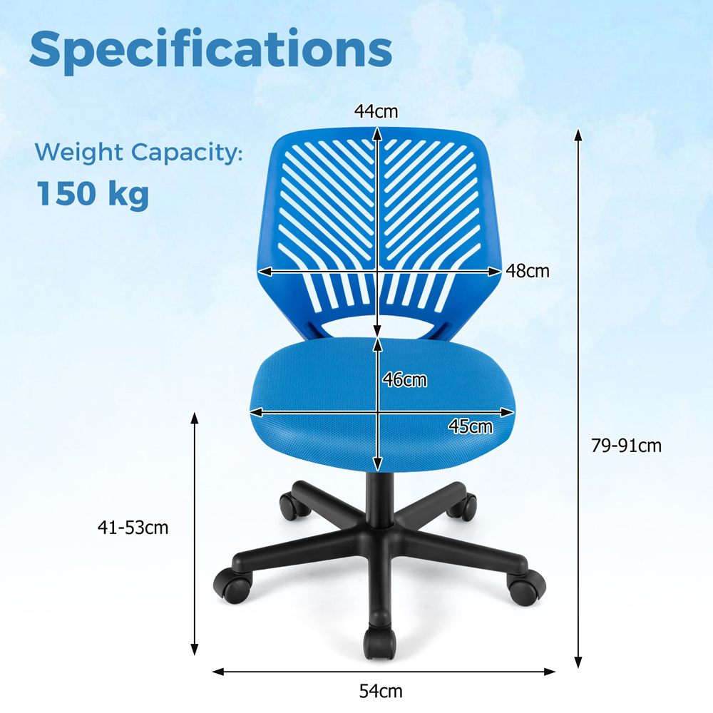 Costway Blue Ergonomic Children Study Chair Image 9