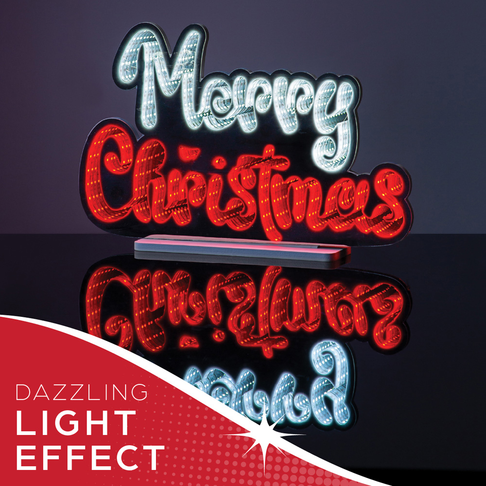 The Christmas Workshop 320 Multicolour LED Merry Christmas Double Sided Infinity Light 1.3ft Image 8