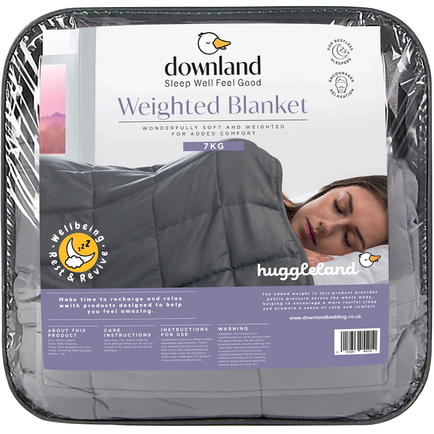 Downland Weighted Blanket Grey Image 1