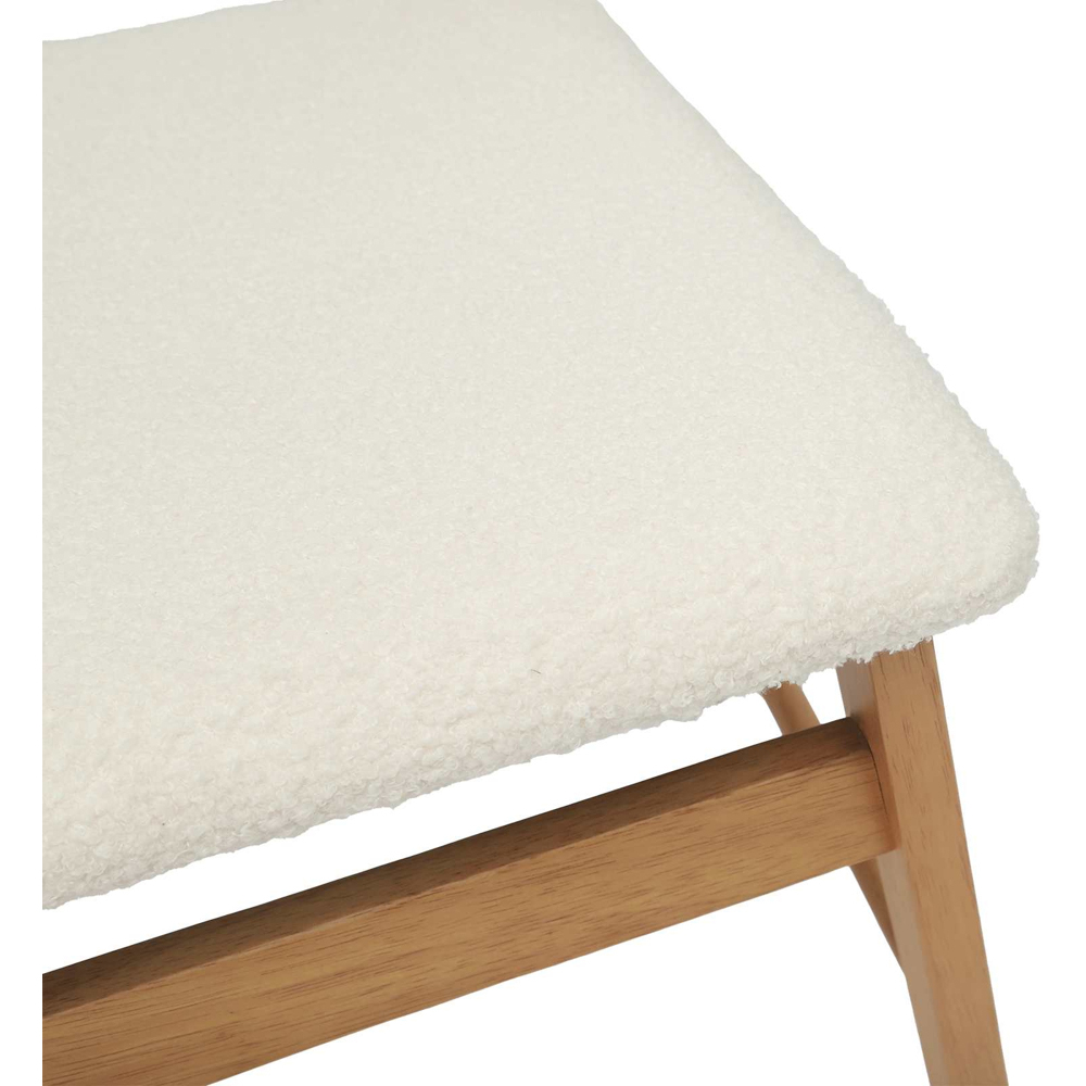 vidaXL Set of 2 Natural and White Rubberwood Rectilinear Vintage Dining Chairs Image 7