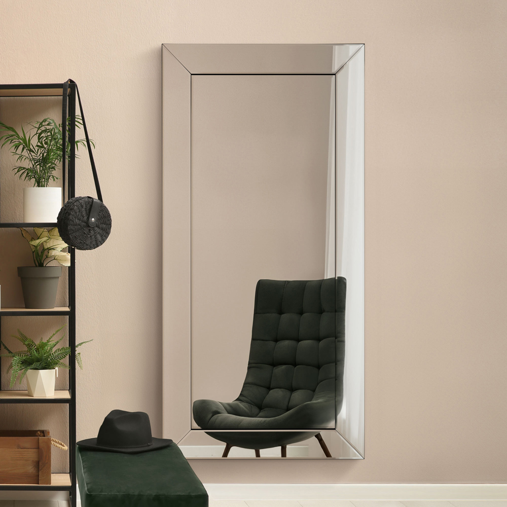 Horsley Modern All Glass Full Length Mirror 174 x 84cm Image 2