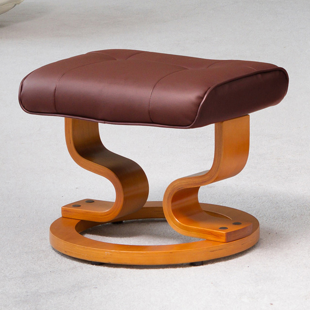 Artemis Home Calhoun Burgundy Swivel Recliner Chair with Footstool Image 3