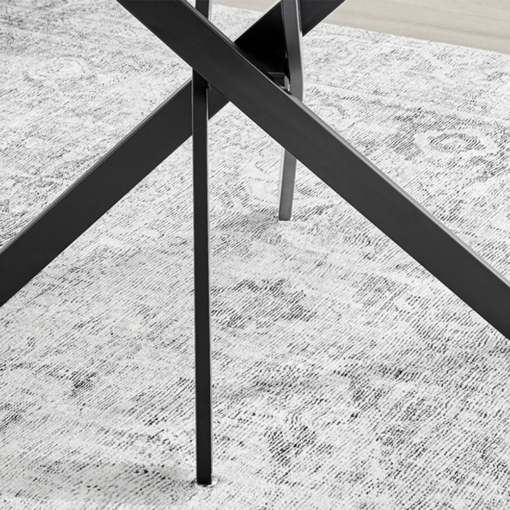 Furniturebox Arona Valera 6 Seater Round Dining Set White Gloss and Grey Image 7