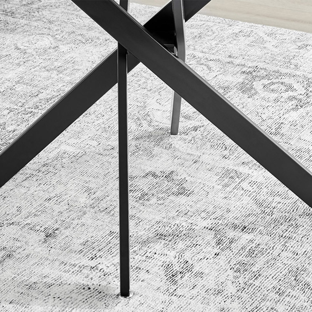 Furniturebox Arona Valera 6 Seater Round Dining Set White Gloss and Black Image 7