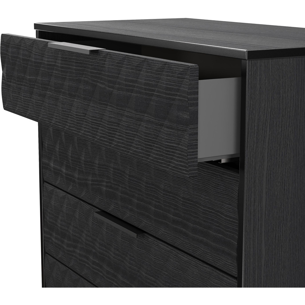 Crowndale Harlequin 4 Drawer Black Ash Chest of Drawers Ready Assembled Image 6