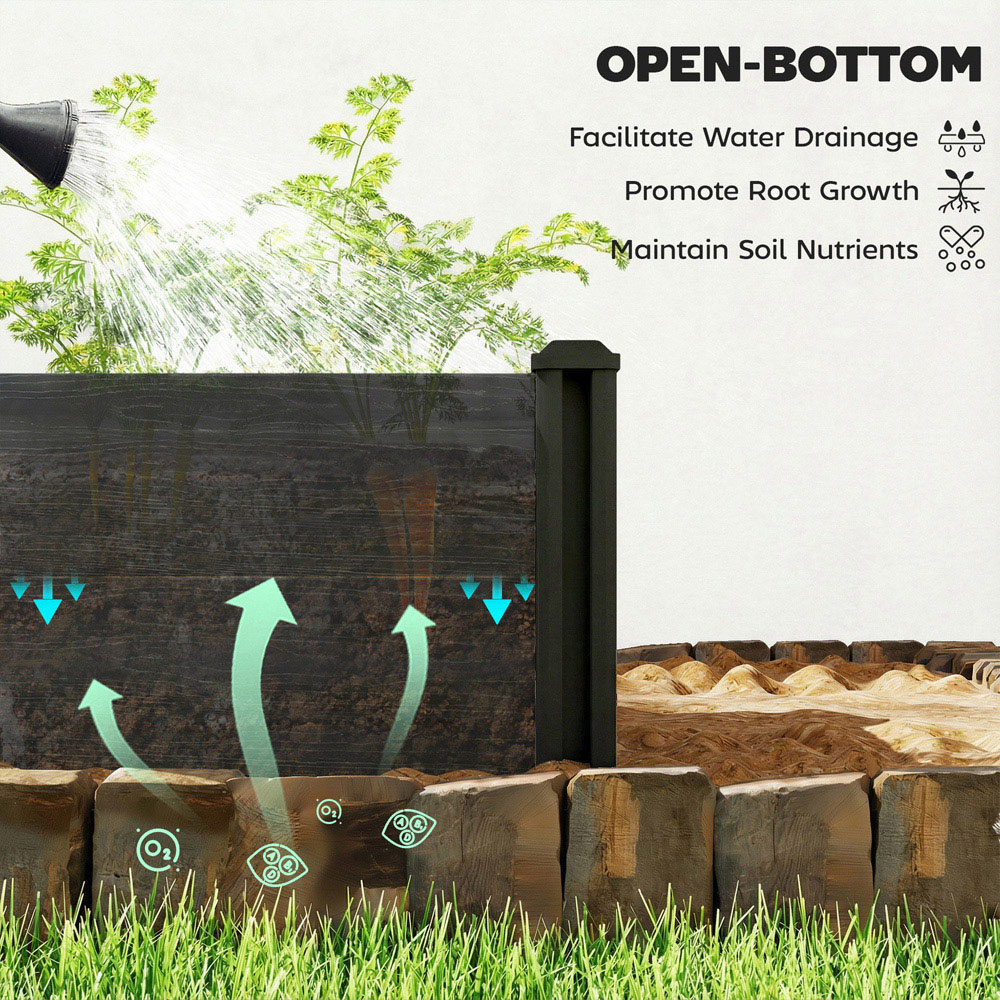 Outsunny Dark Grey Vinyl Raised Garden Bed Kit 30 x 60 x 60cm Image 5