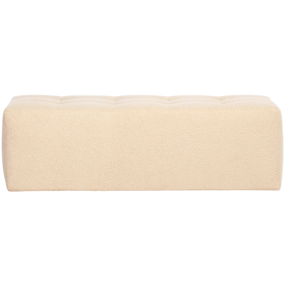 Desser Furniture Small Rectangular Latte Boucle Fabric Ottoman Image 3
