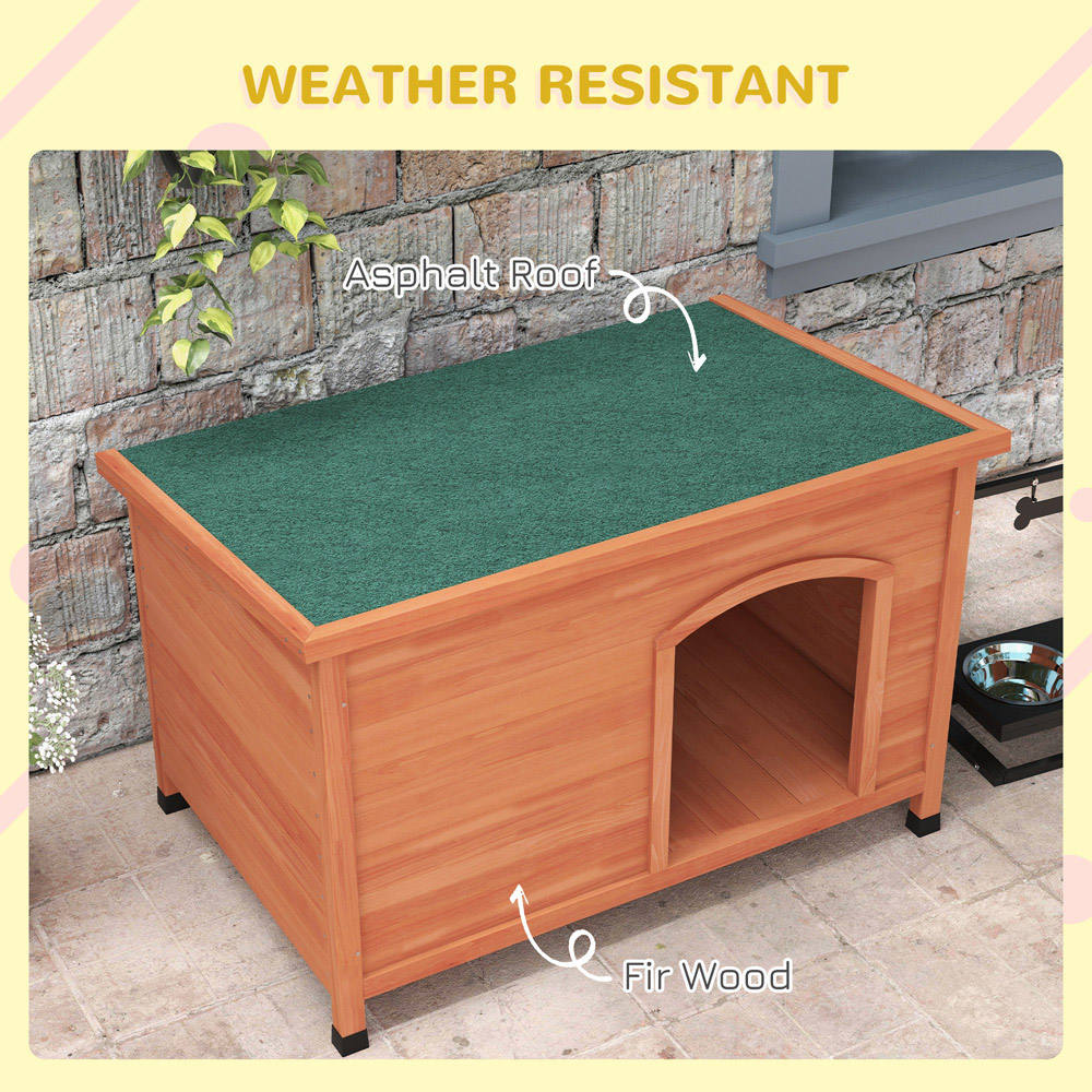 PawHut Orange Wooden Dog Kennel with Removable Floor Image 5