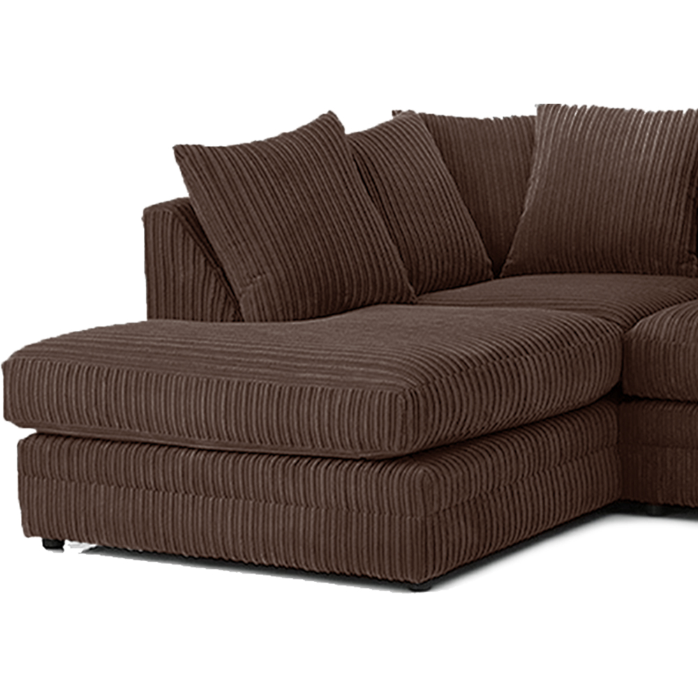 Portland Luxor 4 Seater Chocolate Jumbo Cord Left Hand L Shape Corner Sofa Image 3