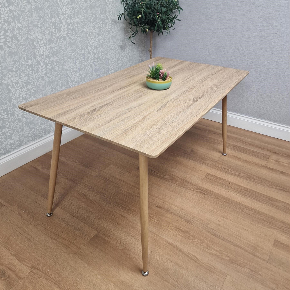 Kosy Koala 6 Seater Wood Effect Padded Dining Bench Set Beige Image 3