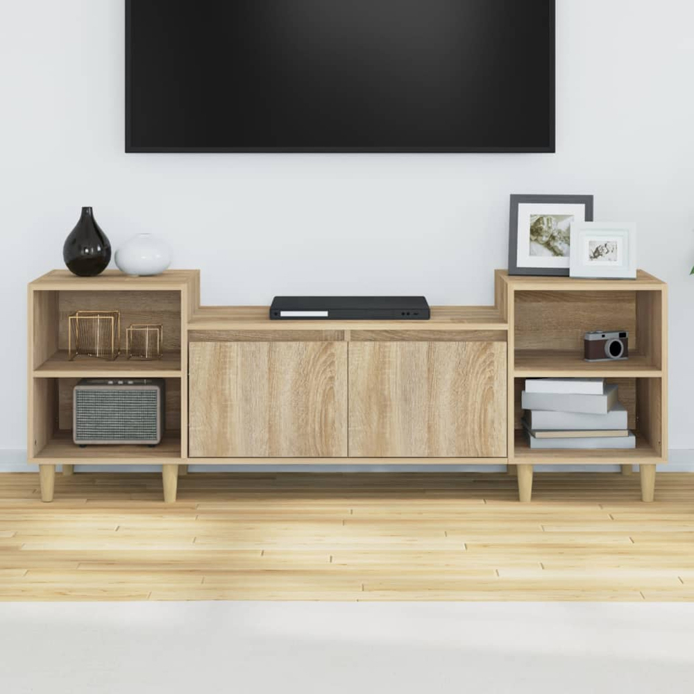 vidaXL 2 Door 4 Shelf Sonoma Oak TV Cabinet Image 3