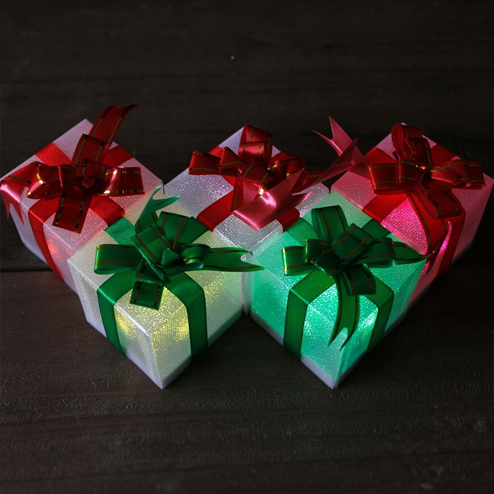 Marco Paul LED Christmas Present Decoration Ornament 5 Pack Image 2