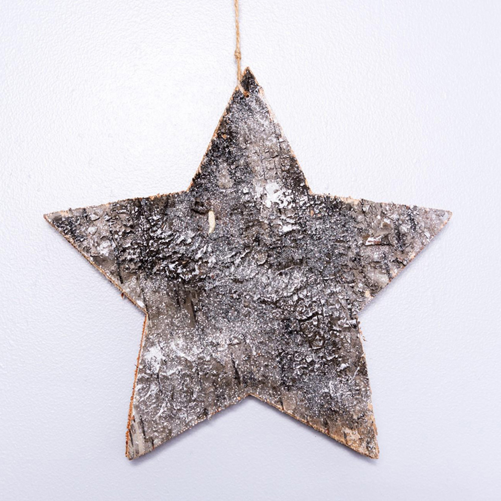 Shatchi Birch Bark Star Shaped Ornament Image 2