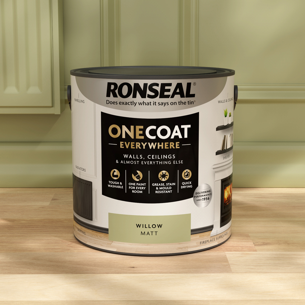 Ronseal One Coat Everywhere Willow Matt Interior Paint 2.5L Image 5