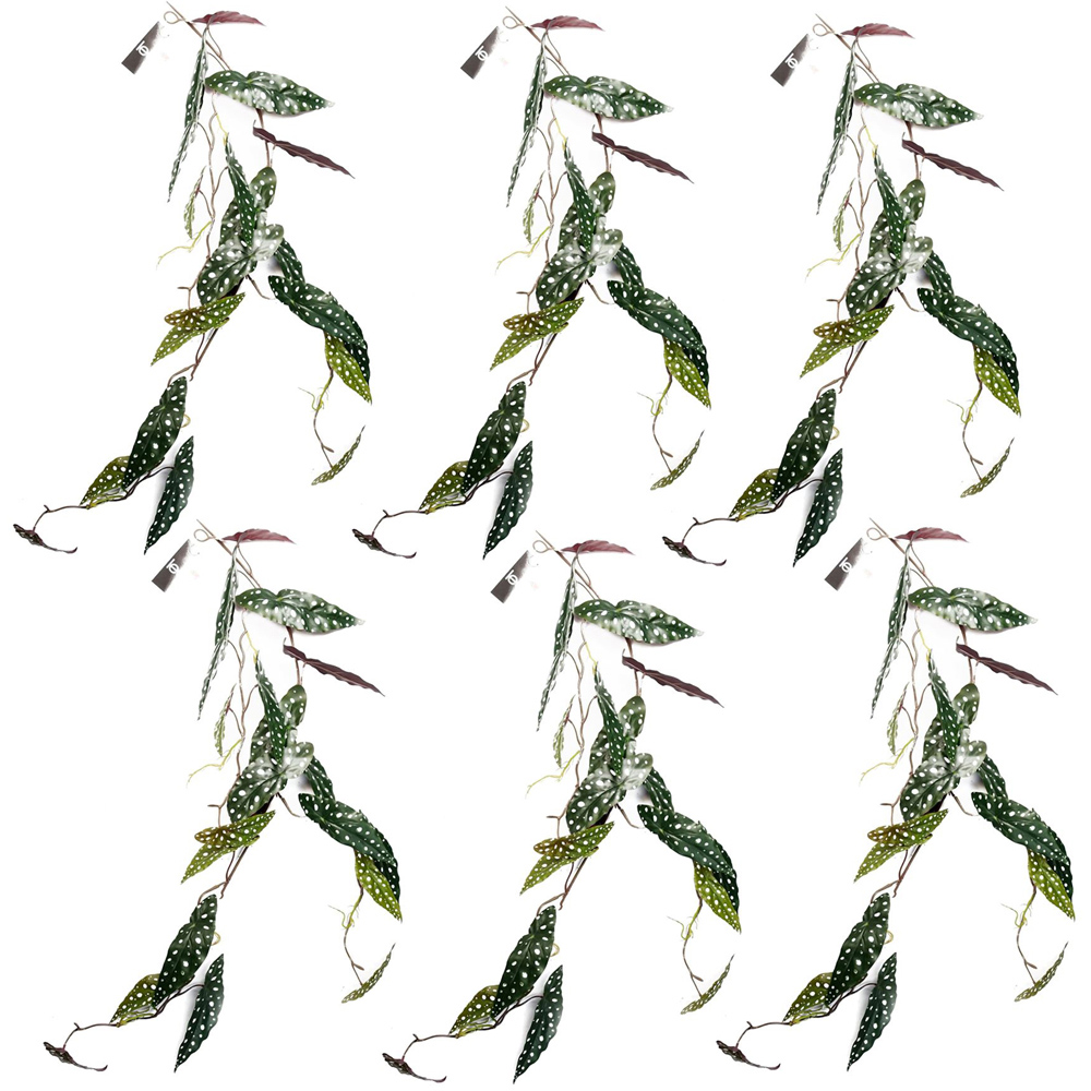 Leaf Trailing Begonia Maculata Spotted Hanging Artificial Plant 4ft 6 Pack Image 1