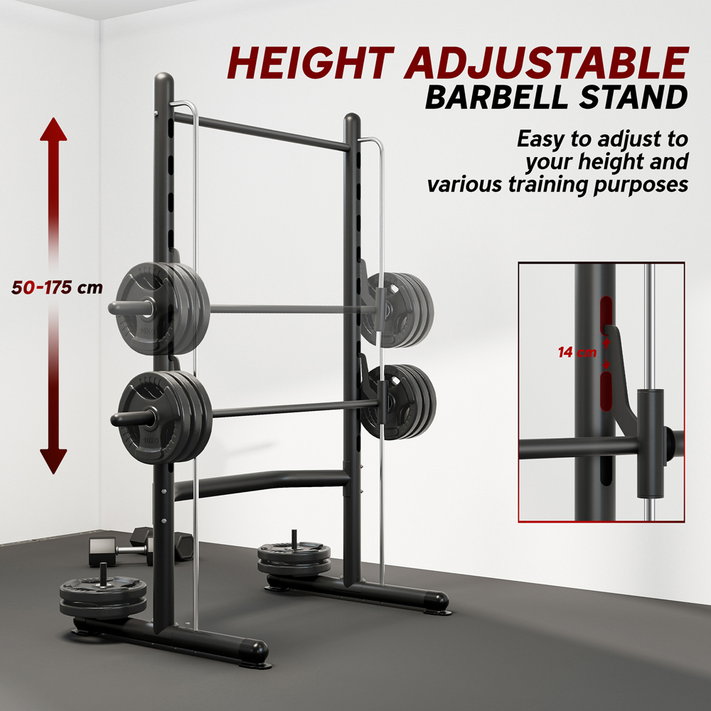 HOMCOM Adjustable Squat Rack with Pull Up Bar and Barbell Bar Image 7