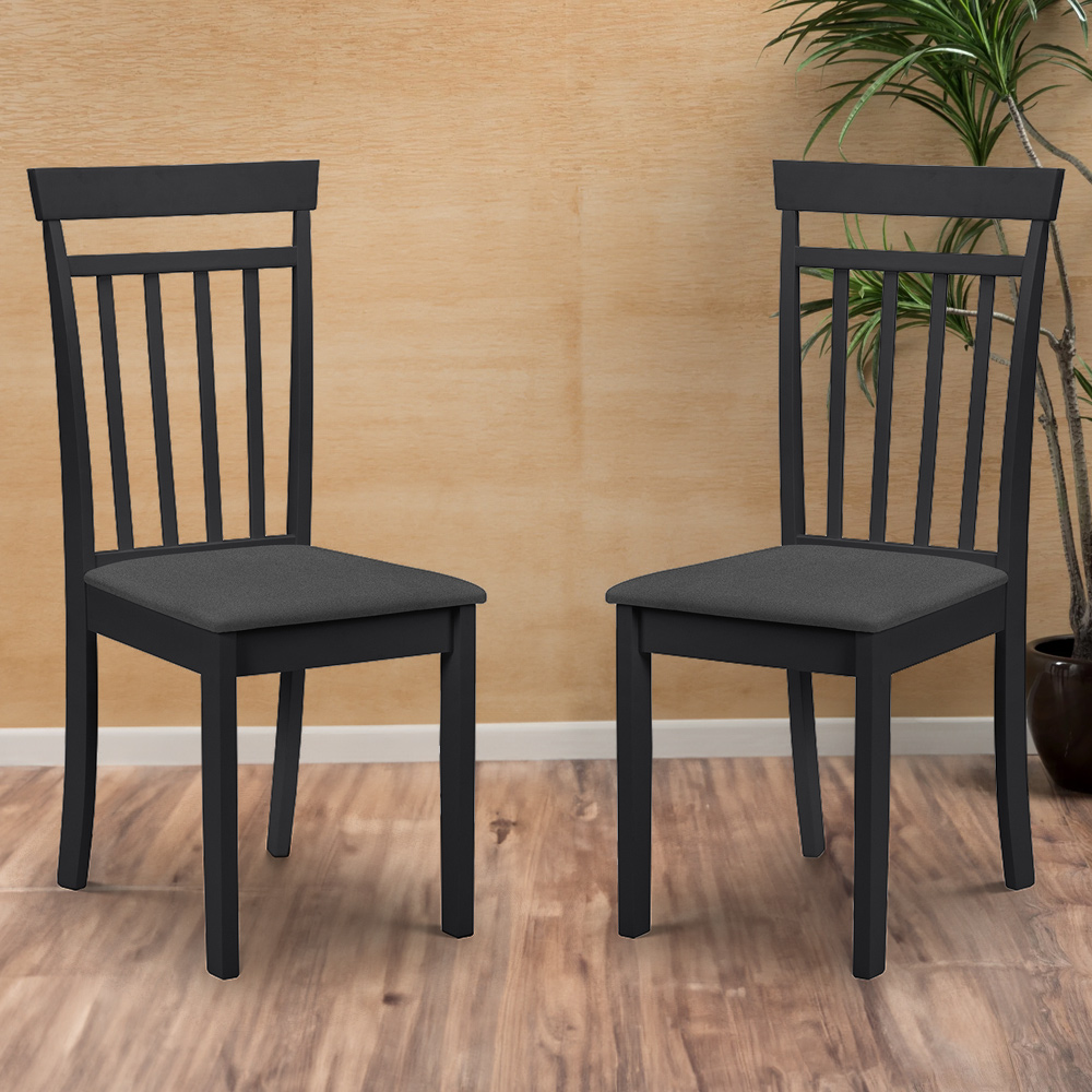 Julian Bowen Coast Set of 2 Black Dining Chair Image 1