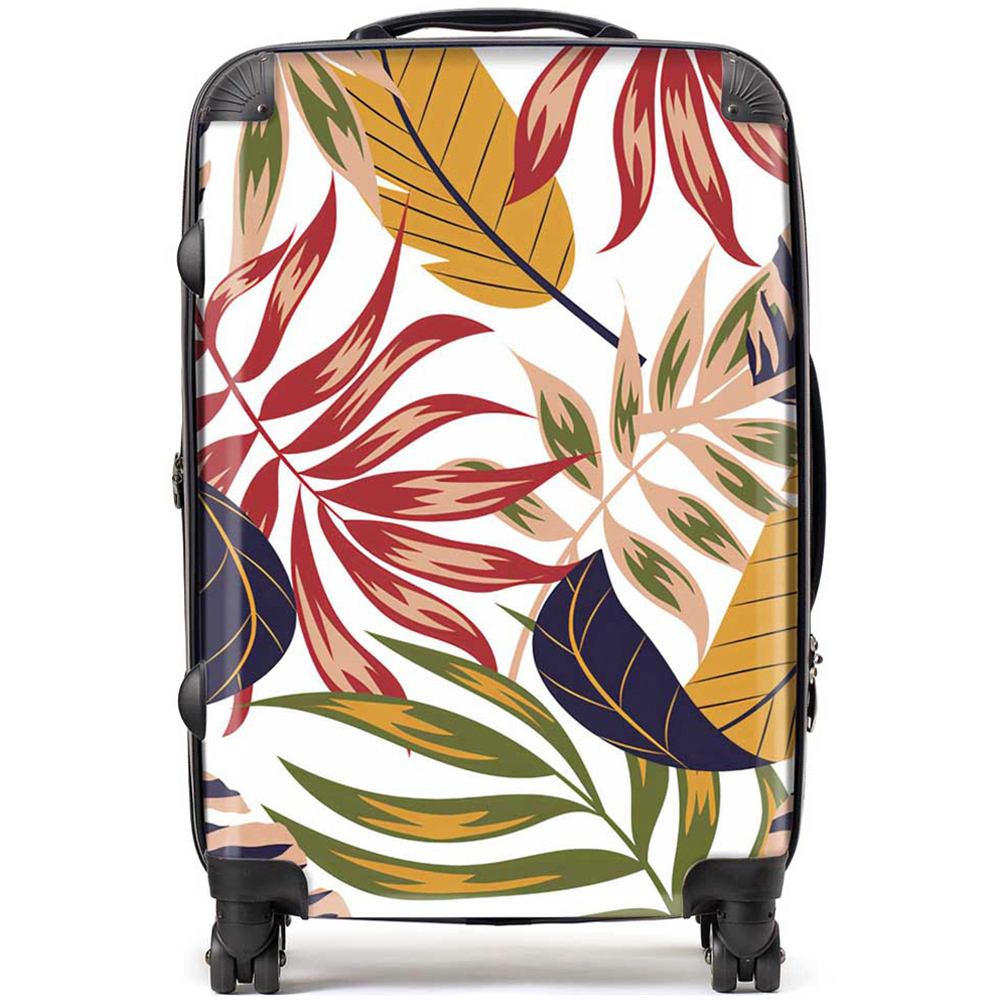 Warren Reed Designer Medium Hawaiian Style Jungle Leaves Suitcase Image 1