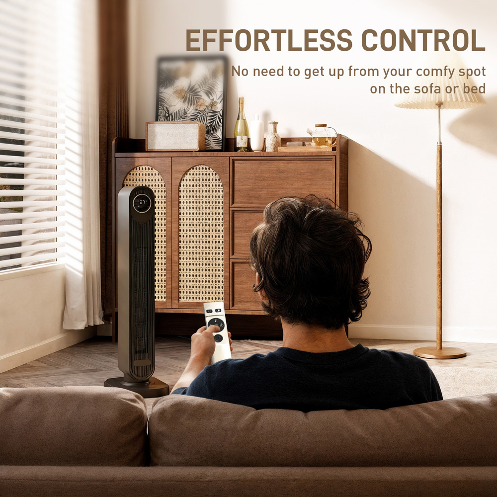 HOMCOM Black Ceramic Electric Fan Space Heater 2000W Image 4