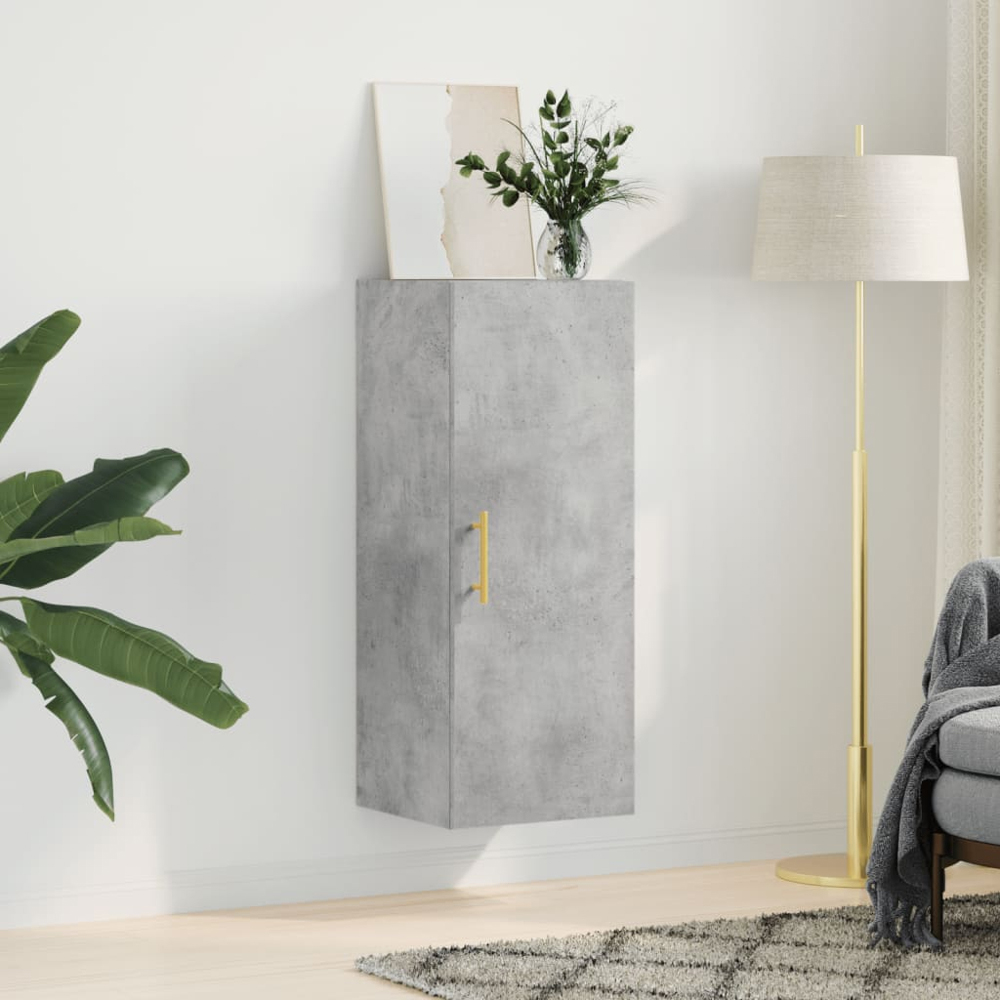 vidaXL Single Door Concrete Grey Wall Mounted Cabinet Image 9