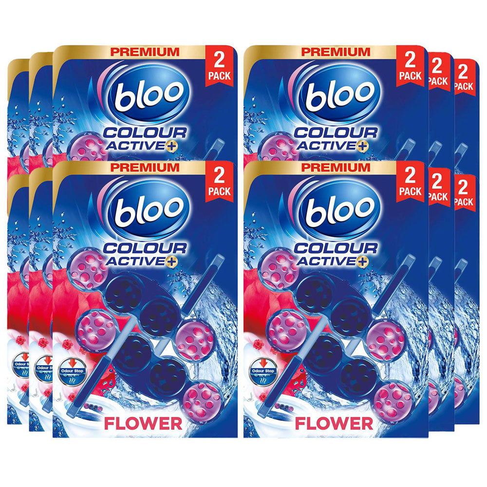 Bloo Colour Active+ Flower Toilet Rim Block 50g 24 Pack Image 1
